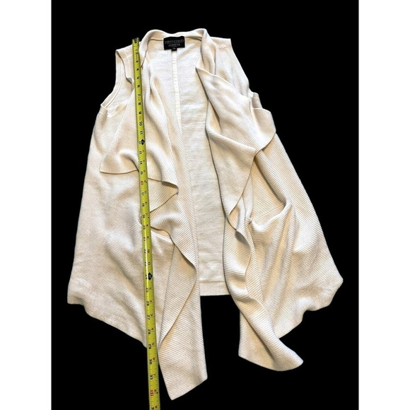 Absolutely Creative Worldwide Asymmetric Shawl Knit Sleeveless Women's Cream S - Picture 8 of 9